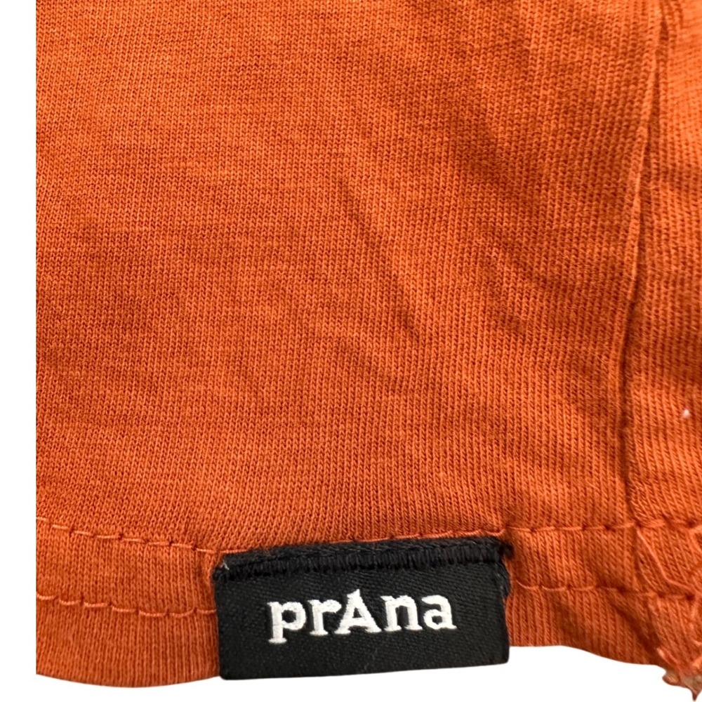 prAna Free Hugs Bear Graphic Tee Women Size M Orange Excellent Organic Cotton - Picture 5 of 7
